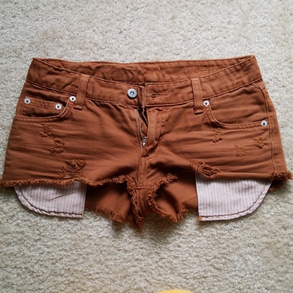 Carmar Brown Jean Shorts Size 26 - Picture 1 of 3